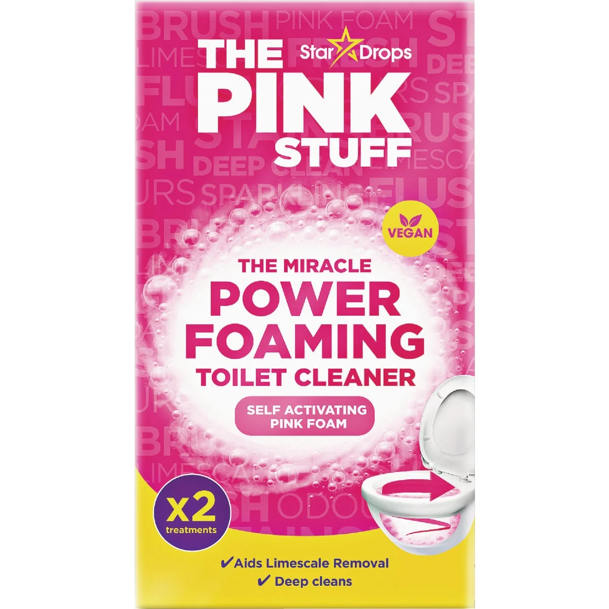 Traditional The Pink Stuff Power Foaming Toilet Cleaner 2-Pk. Eco-Friendly