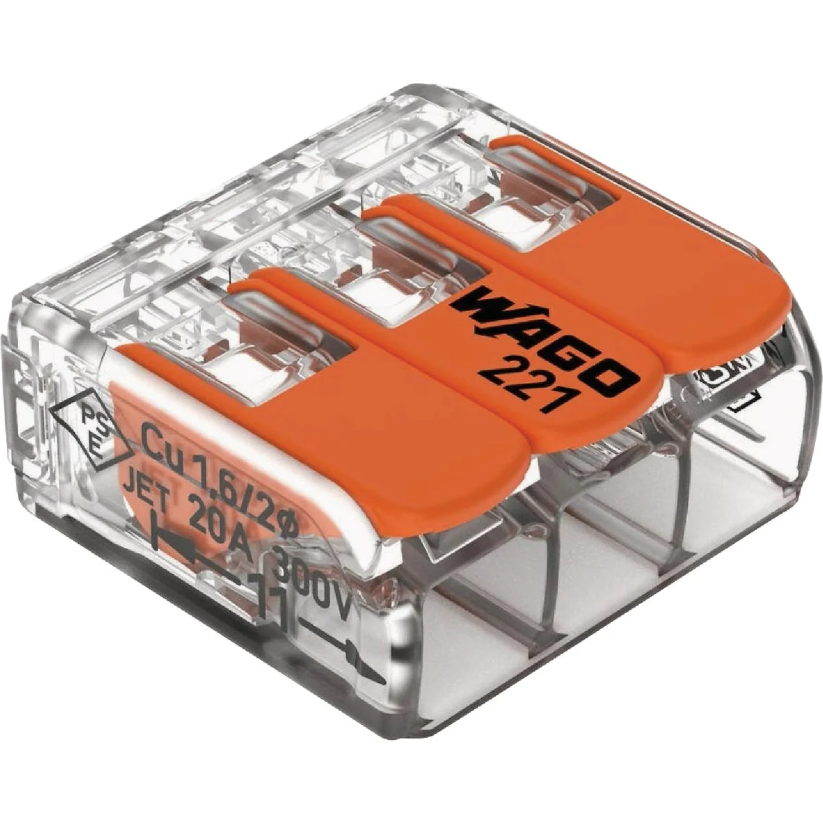 Stylish Wago 2-Wire 10AWG 3-Port Lever Connector 10-Pack Convenient