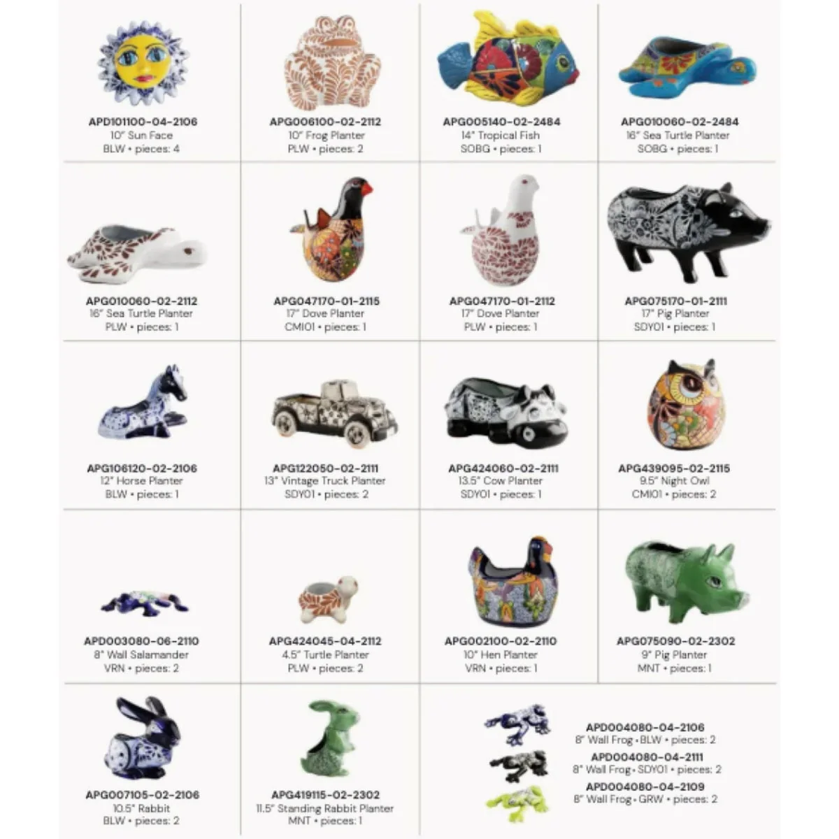 Professional Syndicate Home and Garden Talavera Assortment Display 33-Piece Pure