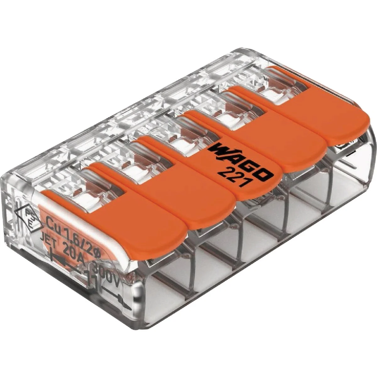 Trusted Wago 5-Wire 5-Port Lever Connector 50-Pack Responsible
