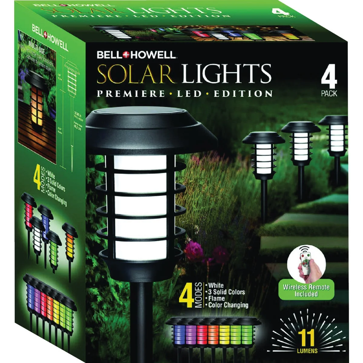 Healthy Bell Howell Color Changing Solar Path Light 4-Pack Advanced