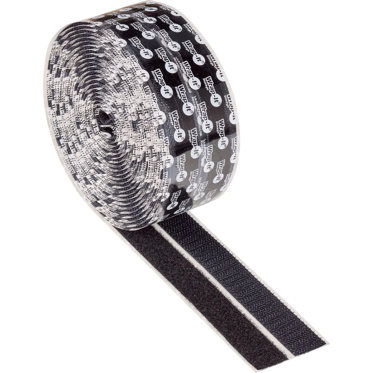 Expertly Made Wrap-It Storage Stick ‘Em 3 4 In. x 15 Ft. Black Hook Loop Roll Environmentally Friendly