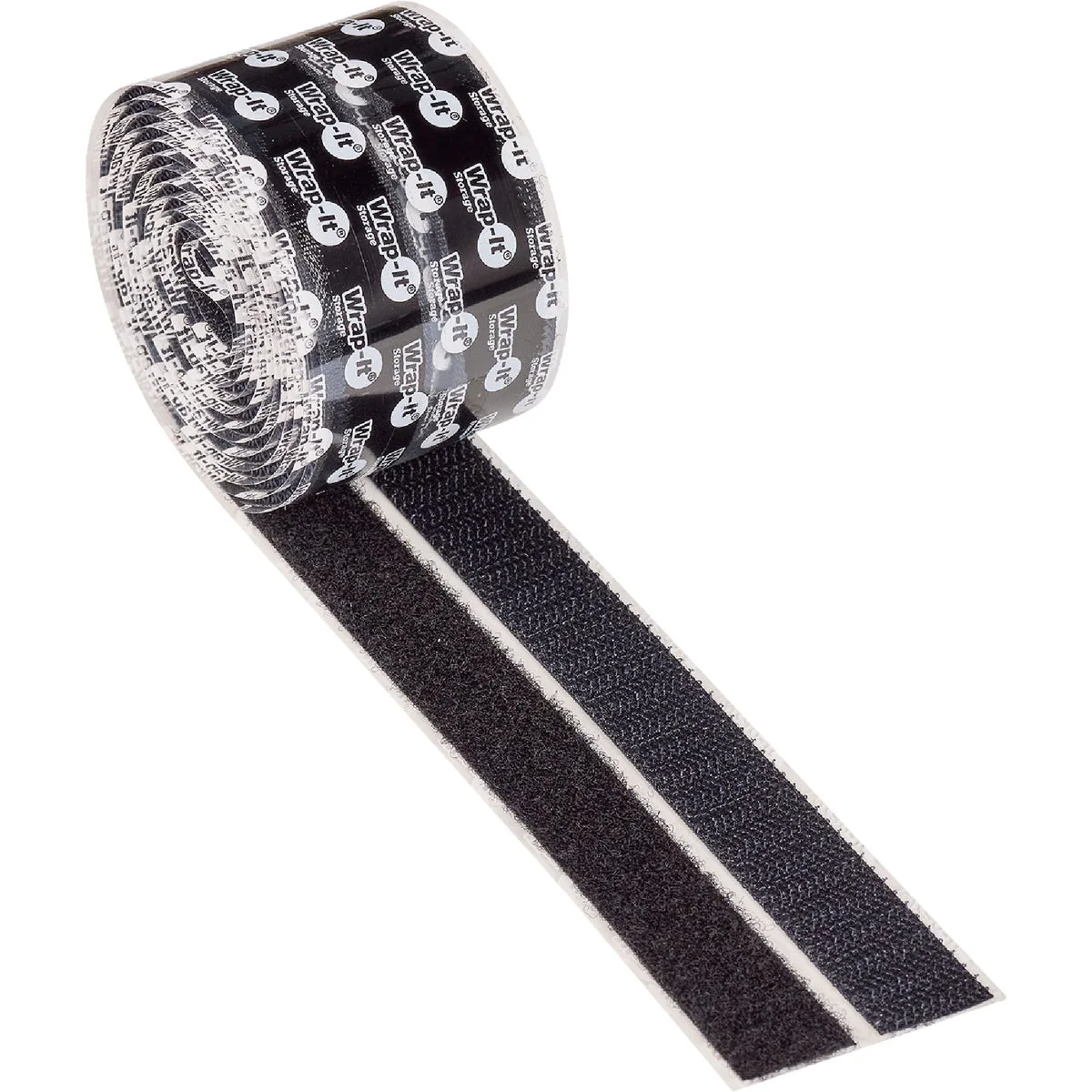 Solid Wrap-It Storage Stick ‘Em 3 4 In. x 5 Ft. Black Hook Loop Roll Effective