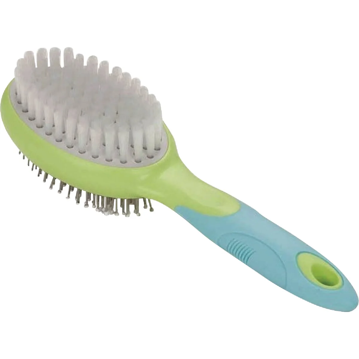 Unique U-groom Combo Soft Bristle Pin Pet Brush Green