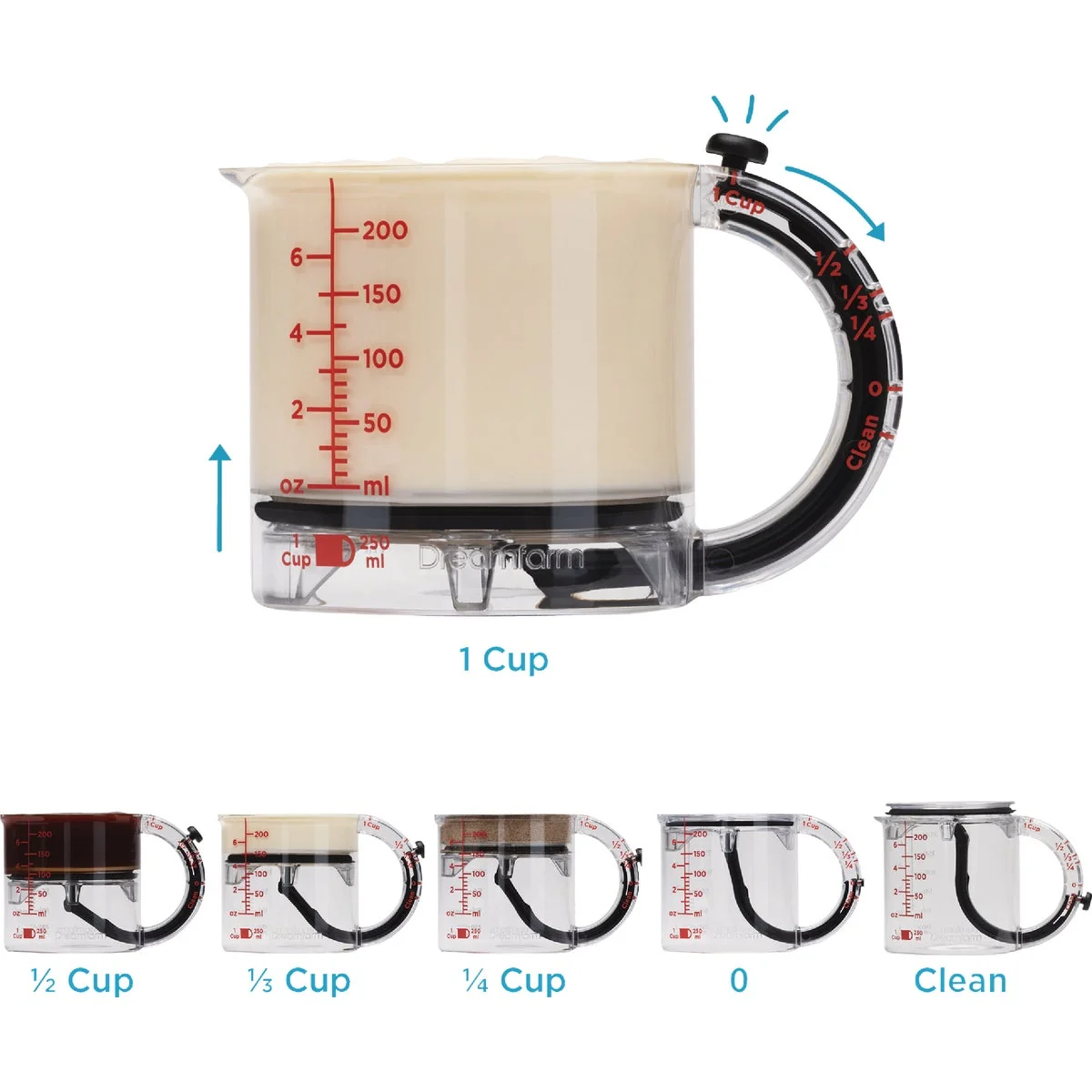 High-Quality Dreamfarm 1 Cup Upcup Measuring Cup Trendy