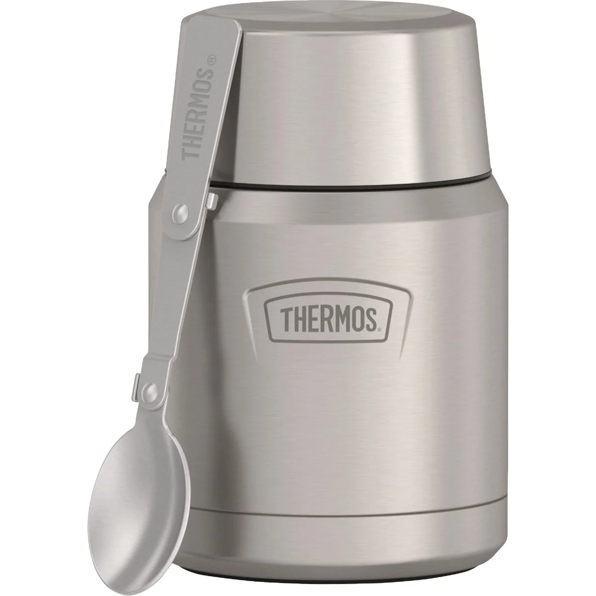 Easy-to-Use Thermos 16 Oz. Stainless Steel Food Jar with Spoon Matte Stainless Steel Prestigious