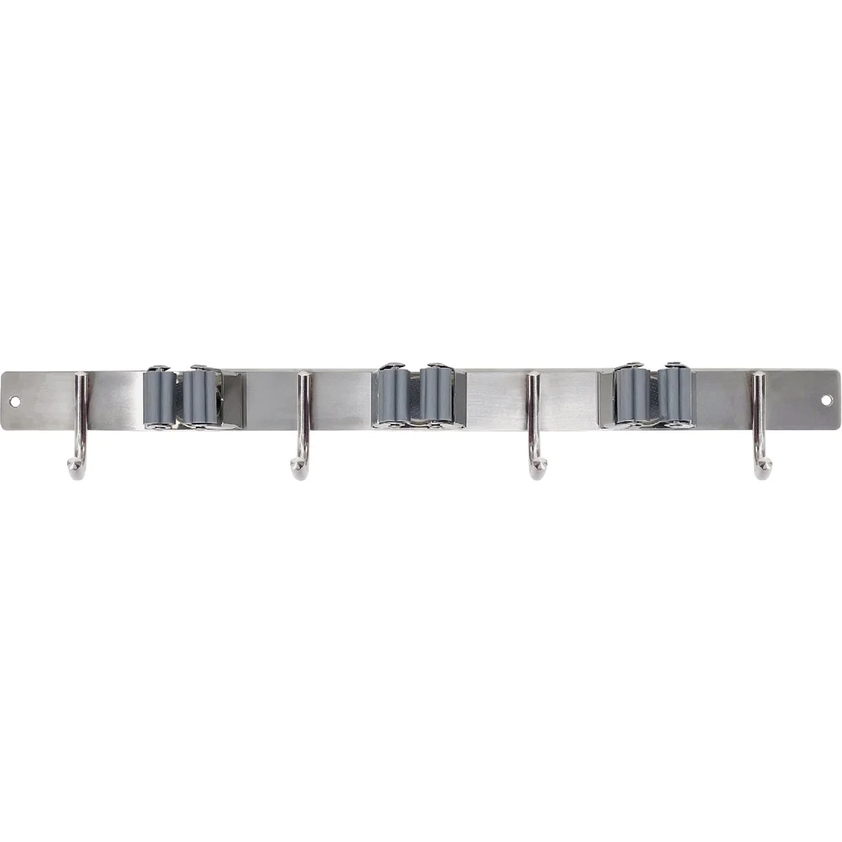 Superior Wrap-It Storage Broom Bar 16 In. Stainless Steel Adhesive Broom Holder Natural