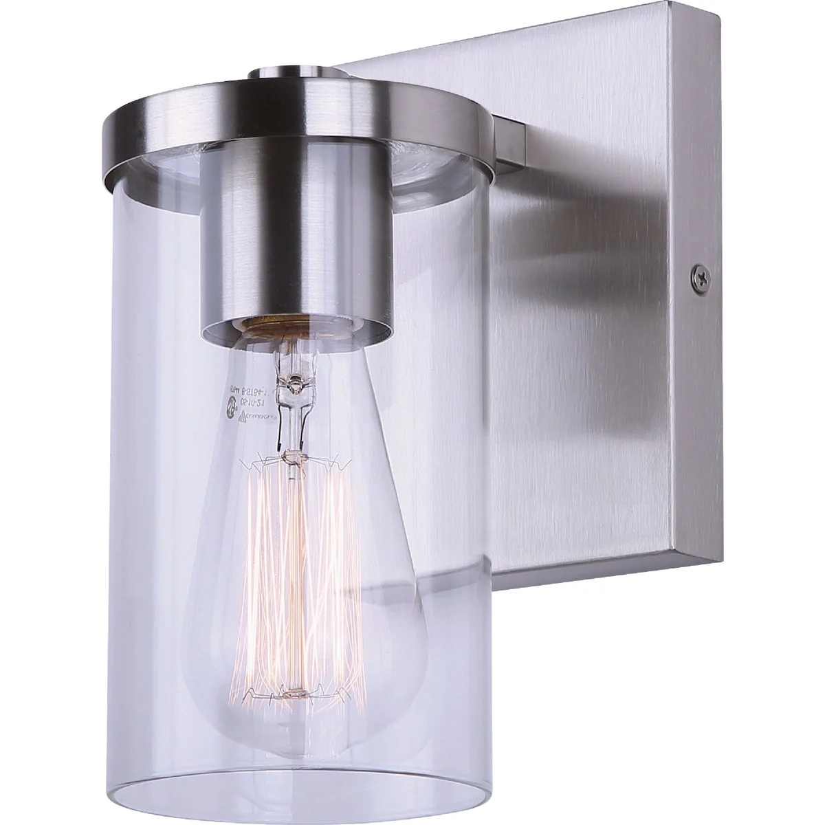 Certified Canarm Britton 1-Light Brushed Nickel Vanity Bath Light Fixture Clear Glass Original