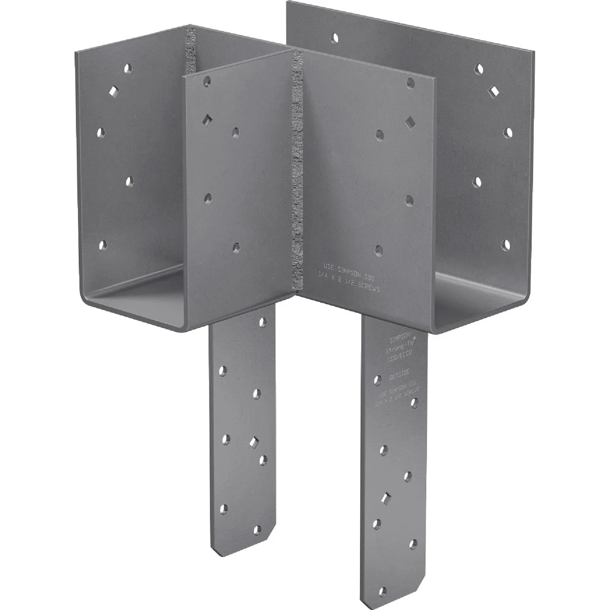 Superior Simpson Strong-Tie ECCLLQ L-Shape End Column Cap for 4x Beam 6x Post with Strong-Drive SDS Screws Skewed Left Original Design