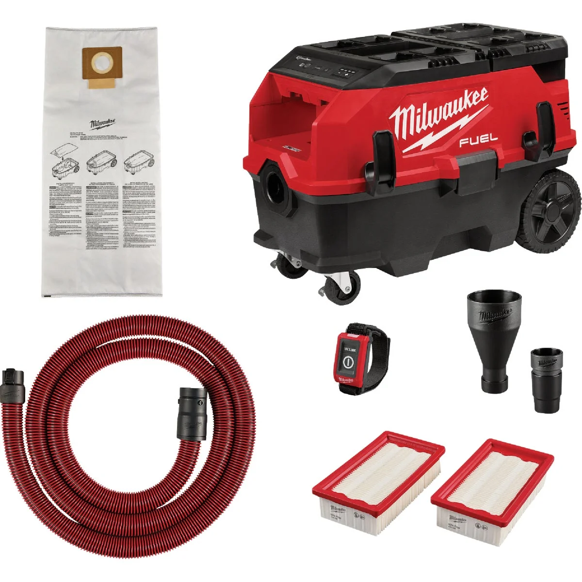 Official Milwaukee M18 FUEL 9 Gal. Cordless Dust Extractor with PACKOUT Compatibility VACLINK Lightweight