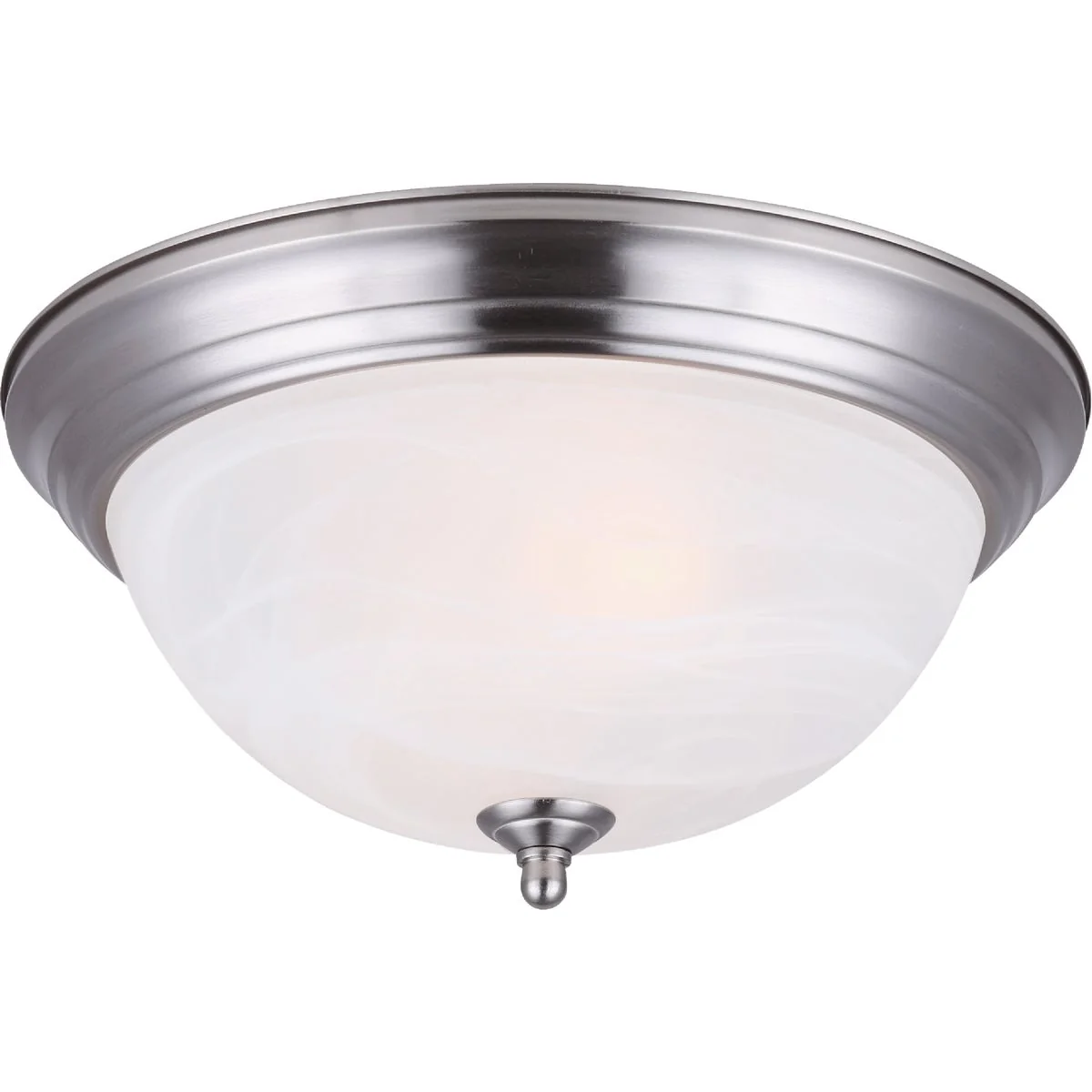 Eco-Friendly Canarm 11 In. 2-Light Brushed Nickel Alabaster Glass Flush Mount Ceiling Light Fixture Reliable