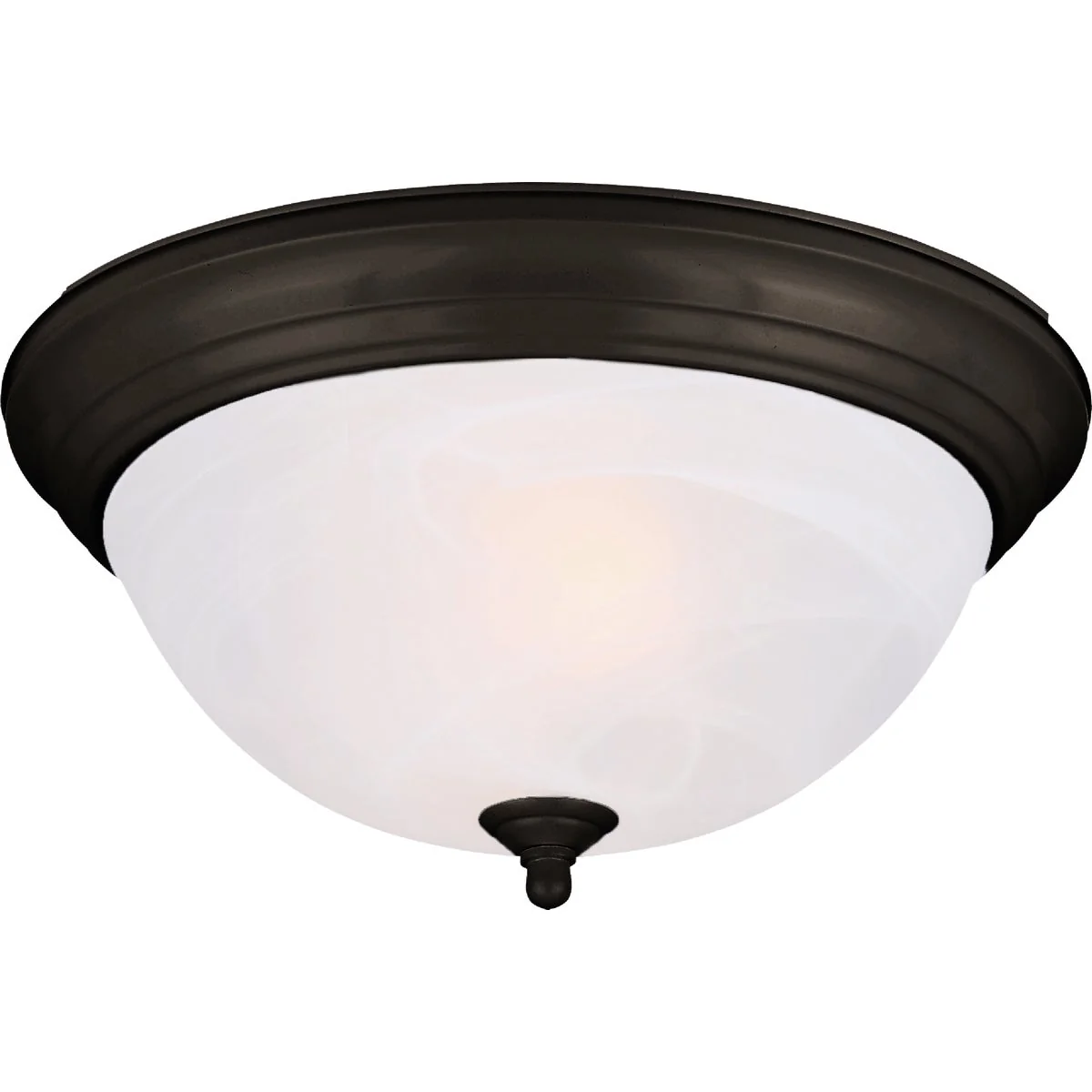 Expertly Made Canarm 11 In. 2-Light Black Alabaster Glass Flush Mount Ceiling Light Fixture Artisan