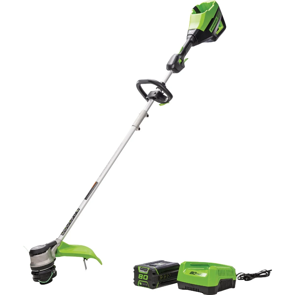 Durable Greenworks 80V 16 In. Cordless String Trimmer Kit with 2.0 Ah Battery 4A Charger Dependable