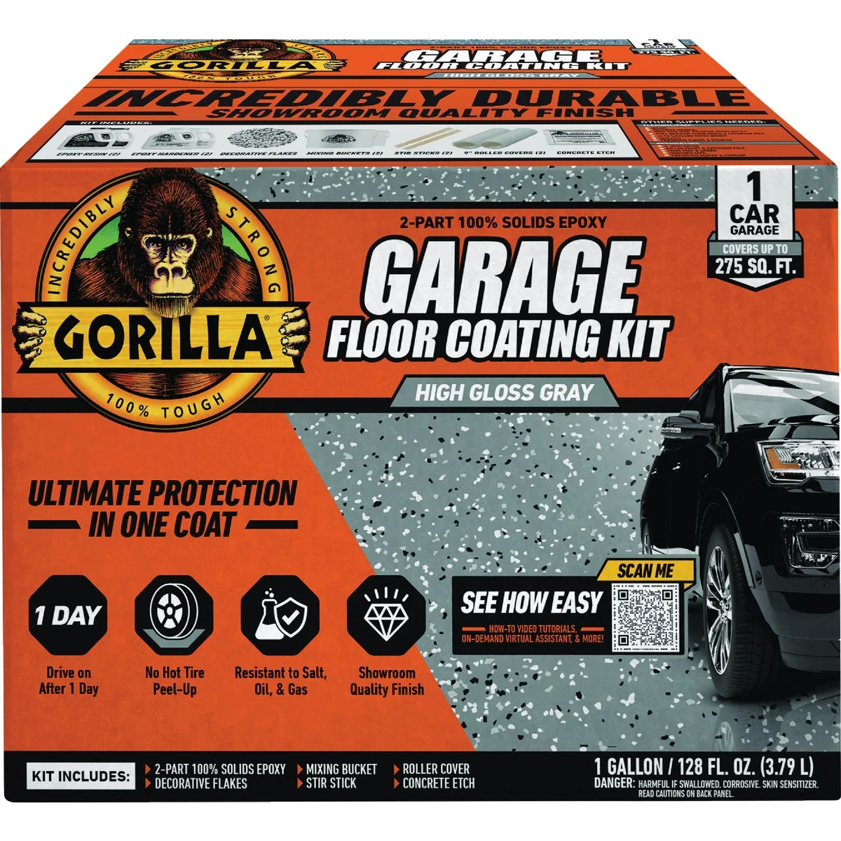 Outstanding Gorilla Gray Garage Floor Epoxy Coating Kit – 1 Car Coverage Consistent