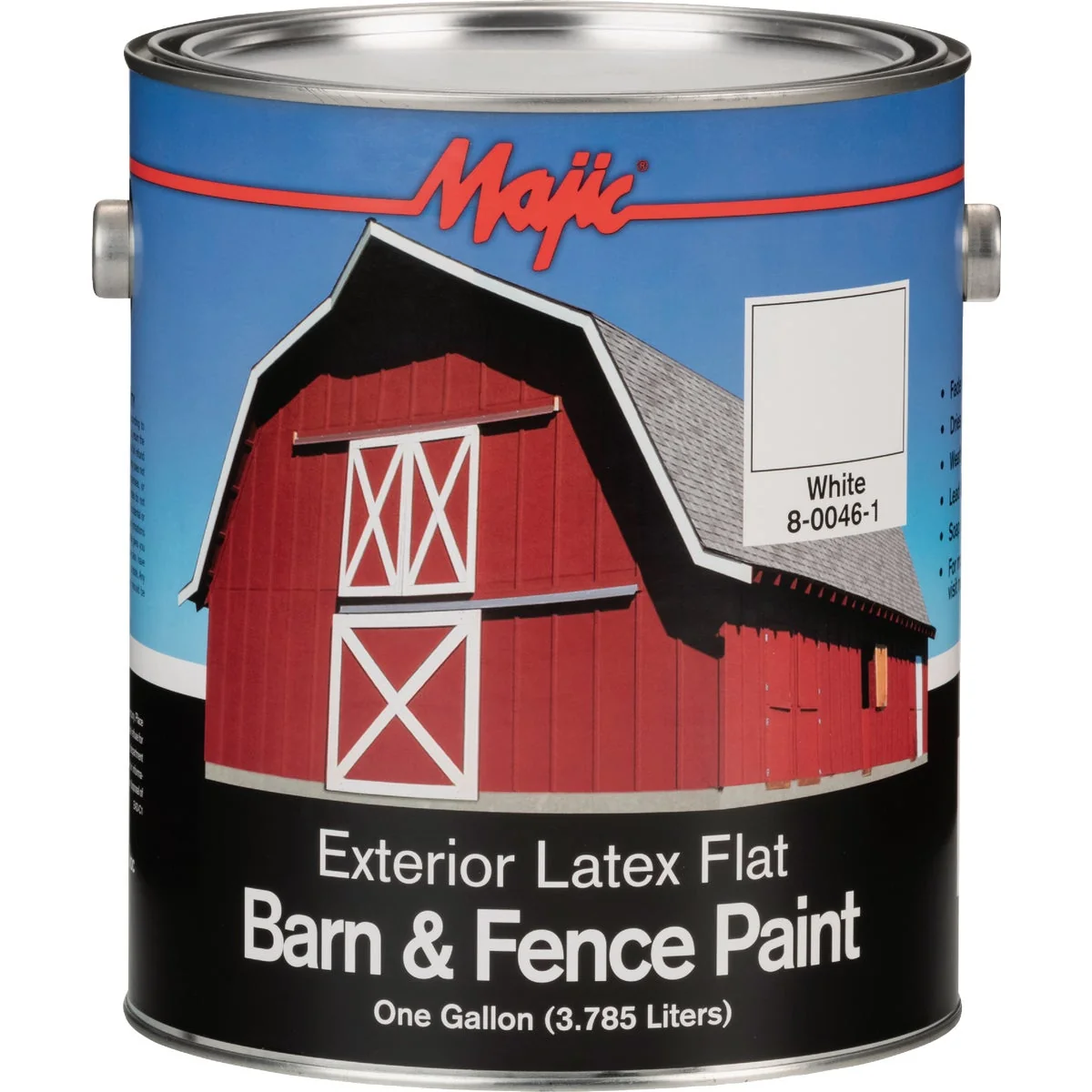 Authentic MAJIC Barn Fence Exterior Latex Flat Paint White 1 Gal. Trusted