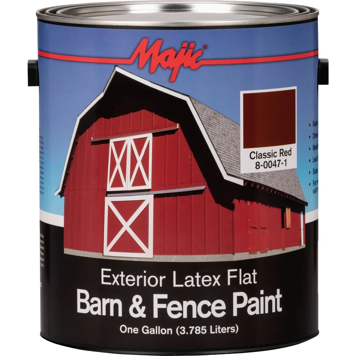 Comfortable MAJIC Barn Fence Exterior Latex Flat Paint Classic Red 1 Gal. Breathable