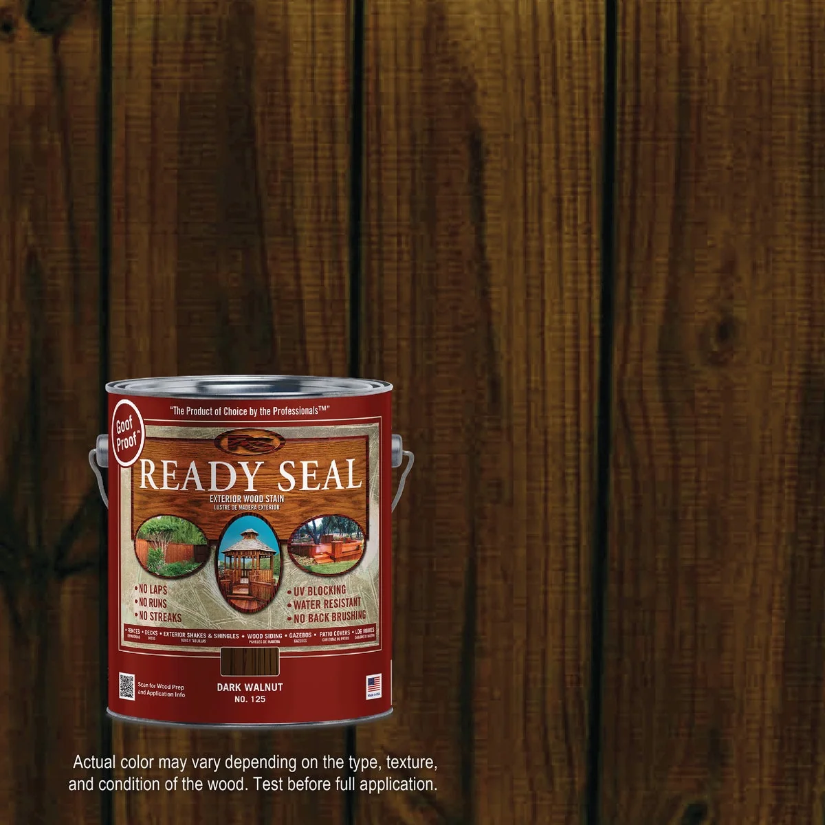 Premium Ready Seal 125 Exterior Wood Stain and Sealer Dark Walnut 1 Gal. High-Grade