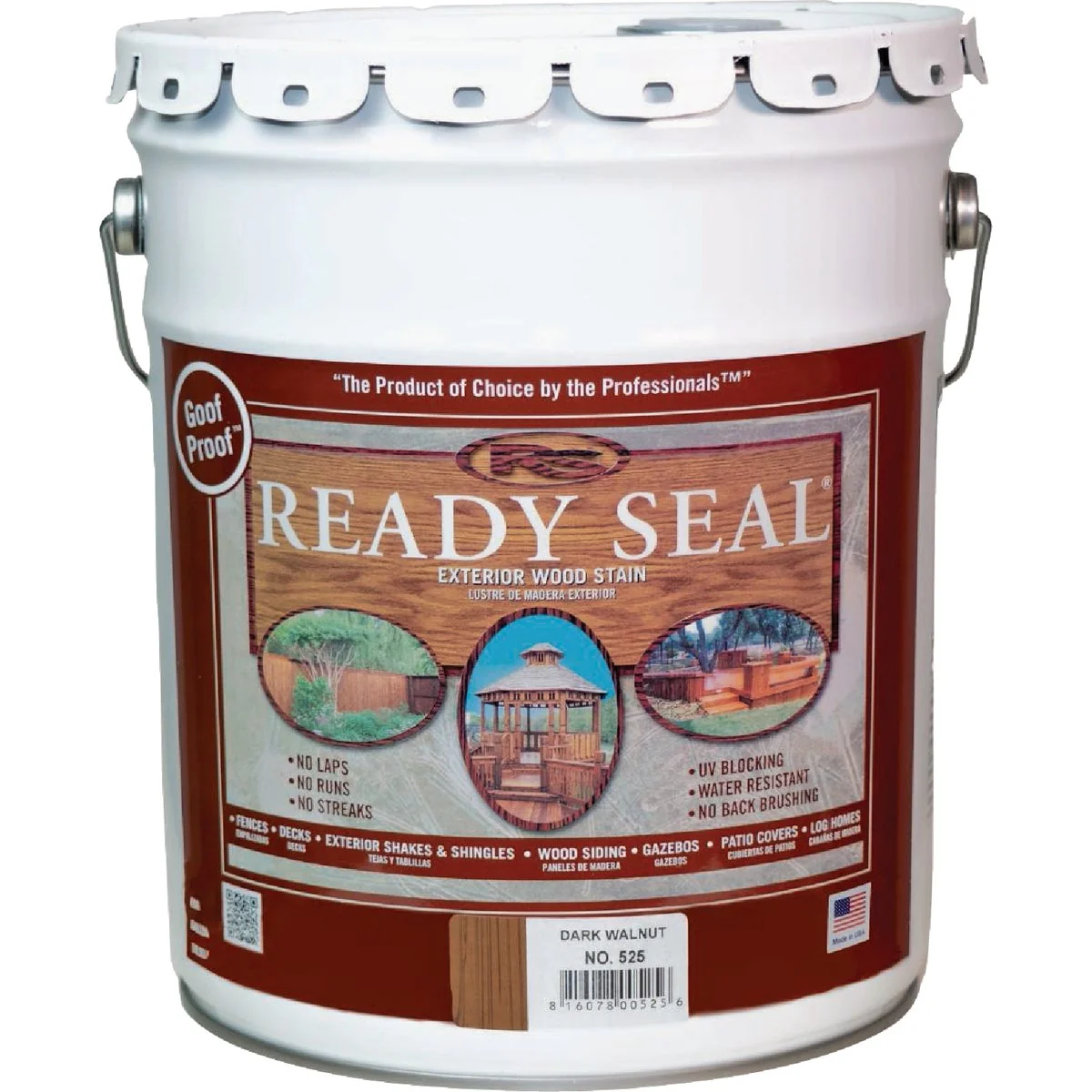 Prestigious Ready Seal 525 Exterior Wood Stain and Sealer Dark Walnut 5 Gal. Fast