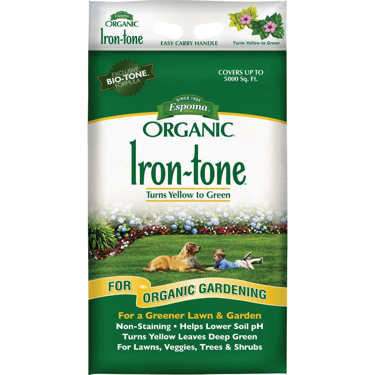 Dependable Espoma Organic 20 Lb. 3-0-3 Iron-tone Granular Plant Food Secure