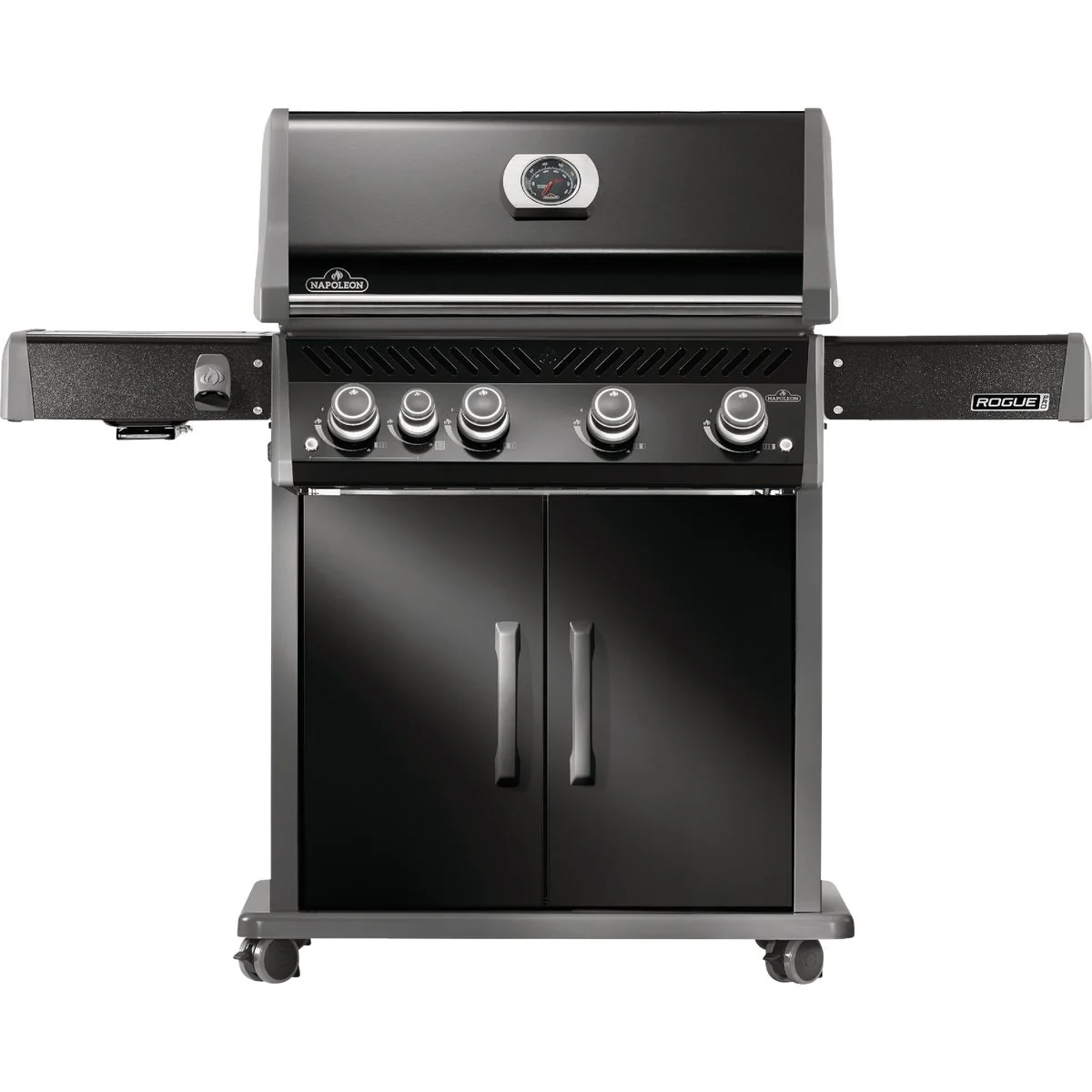 Original Napoleon Rogue Pro 525 4-Burner LP Gas Grill with Infrared Side Burner Black High-Performance