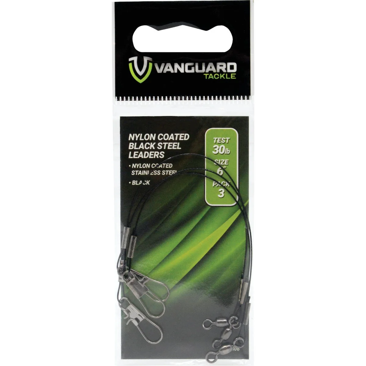 Authentic LEADERWIRE 30LBTESTBLK 6 -3PK First-Class