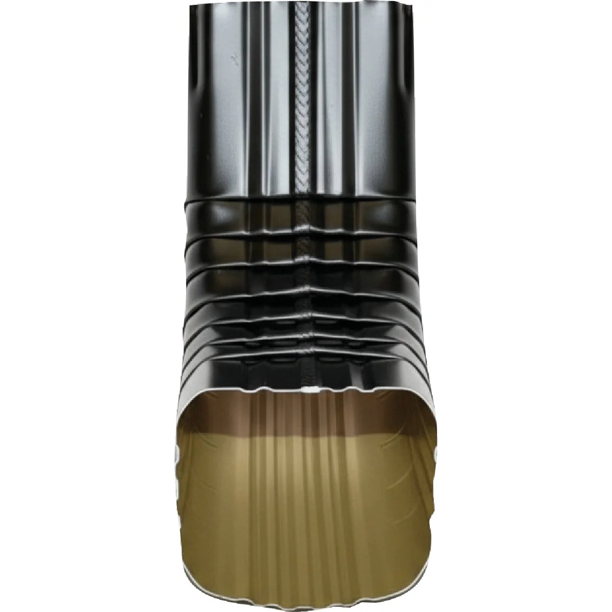 Safe Spectra Metals 2 In. x 3 In. Aluminum Black Front Downspout Elbow Elegant