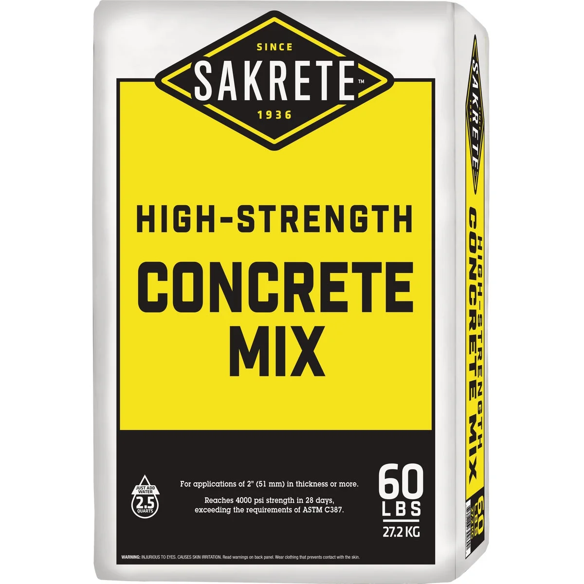 Natural Sakrete 60 Lb. High-Strength Concrete Mix Relaxed