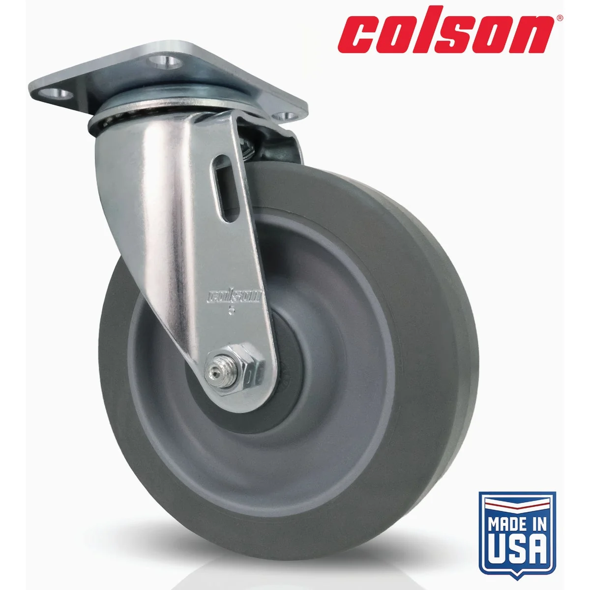 Fashionable Colson 5 In. Gray TPR Swivel Plate Caster Breathable