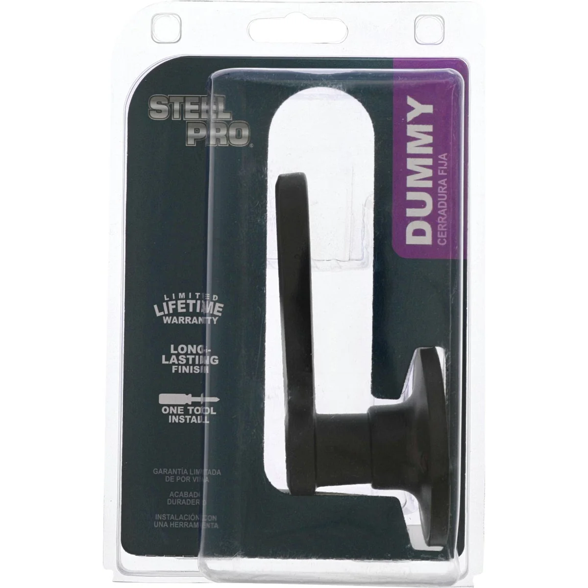 Soft Steel Pro Matte Black Left Hand Dummy Door Lever Outstanding