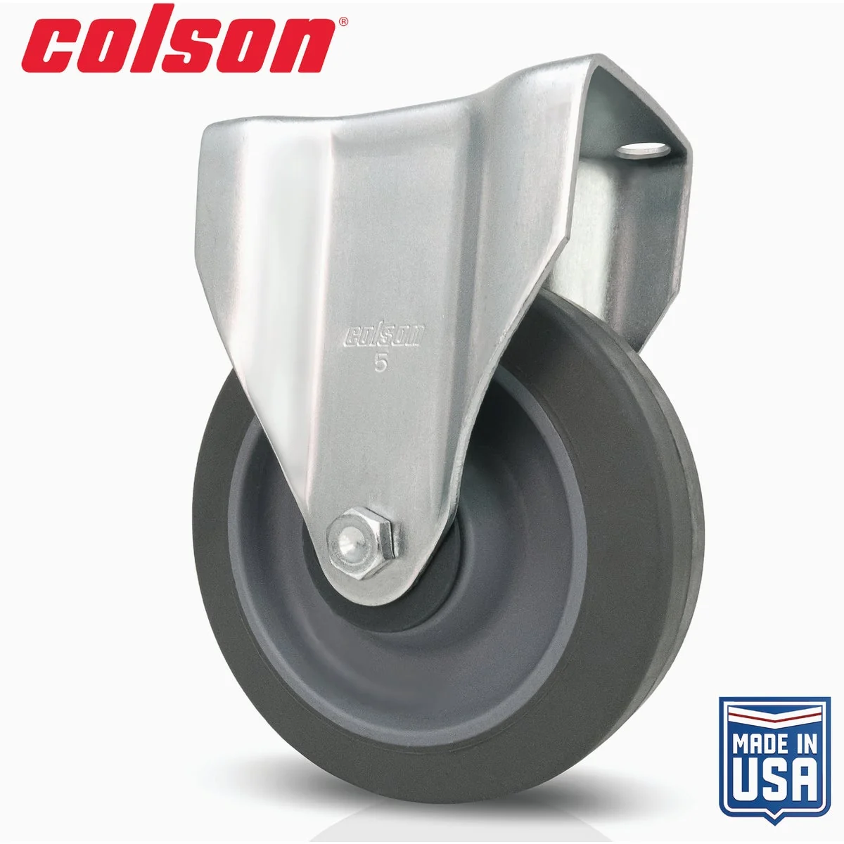 Refined Colson 5 In. Gray TPR Rigid Plate Caster Dependable