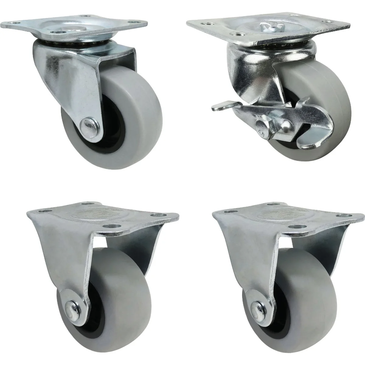 Refined Shepherd Hardware 2 In. All in One Thermoplastic Swivel Plate Caster 4-Pack Innovative