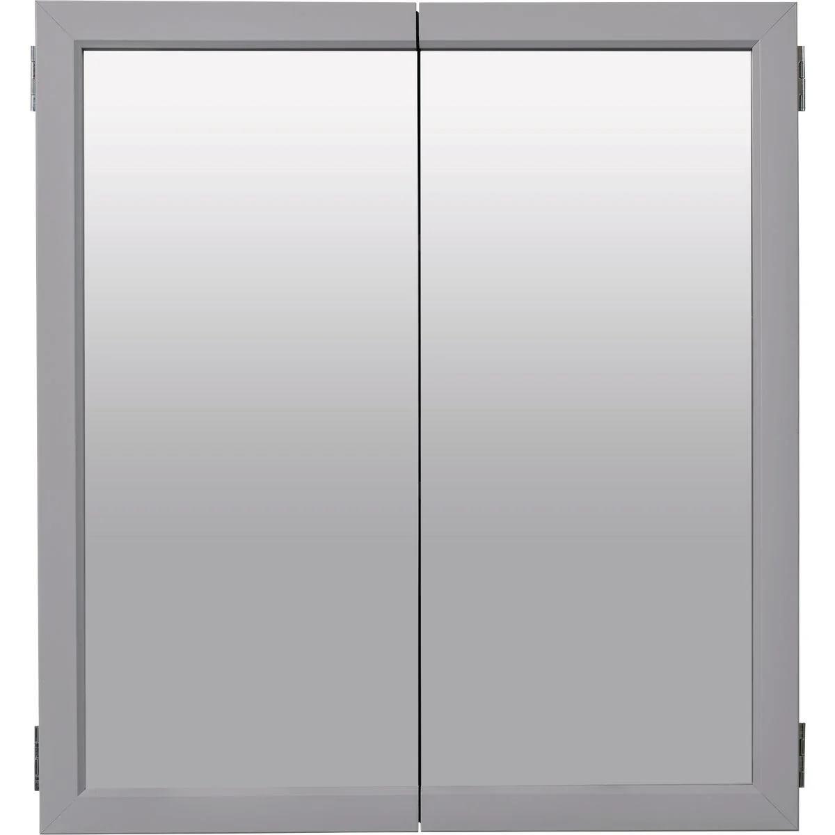 Traditional Zenna Home Gray 24 In. W x 26 In. H x 4.5 In. D Bi-View Surface Mount Framed Medicine Cabinet Contemporary