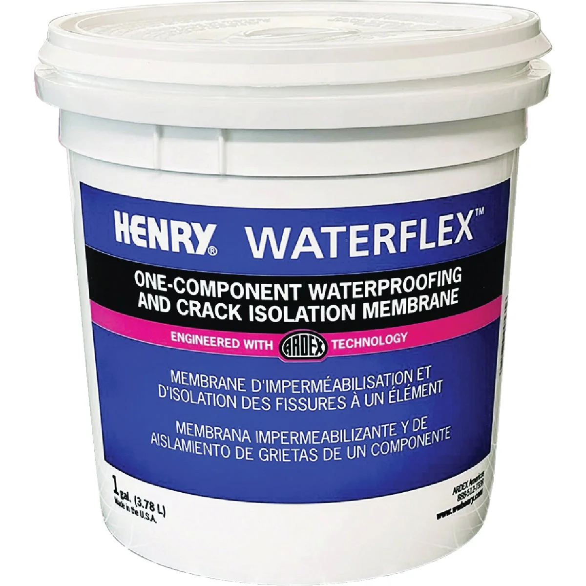Green Henry WATERFLEX One-Component Waterproofing and Crack Isolation Membrane 1 Gal. Eco-Friendly