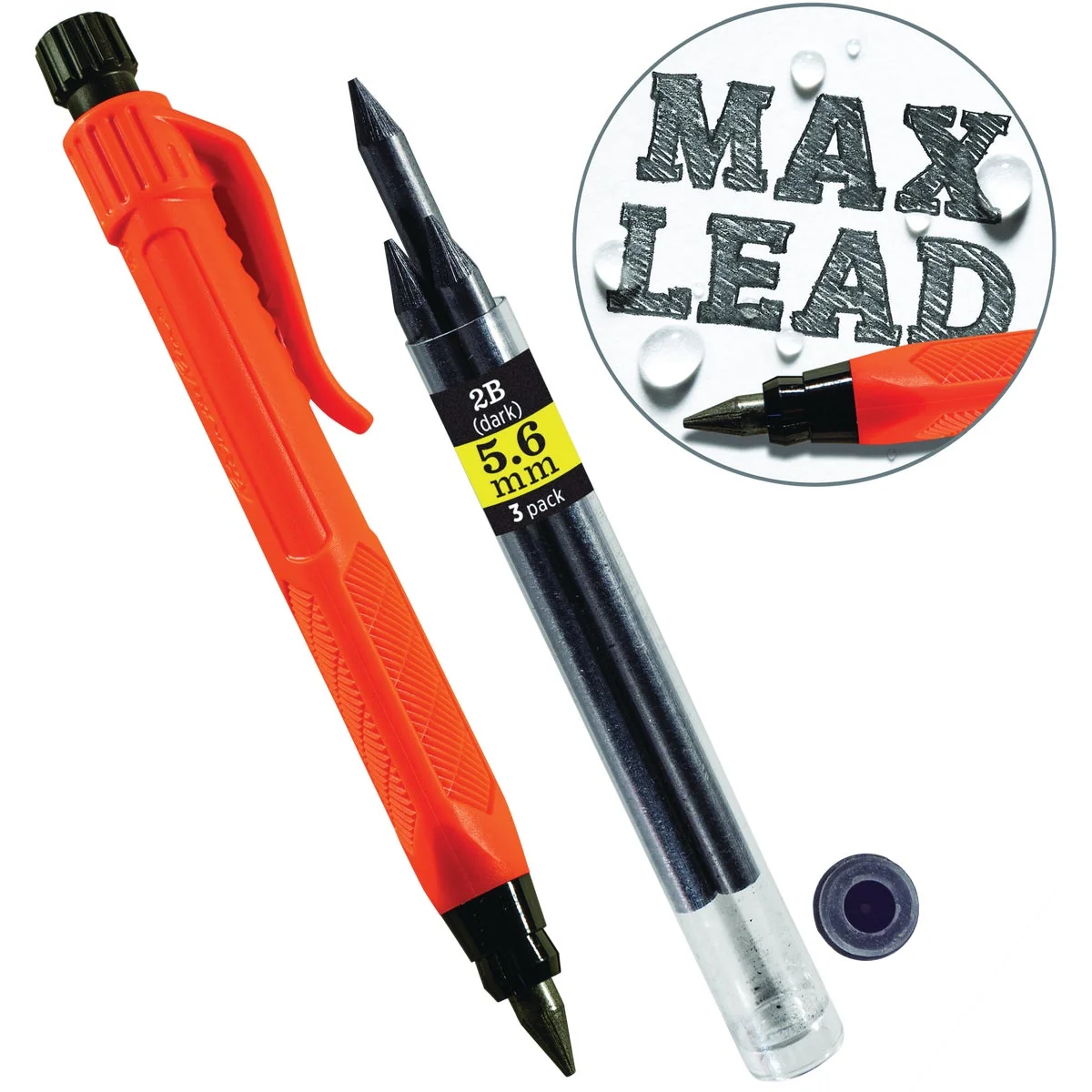 Comfortable Rite in the Rain 5.6 mm Gravity-Fed Lead Holder Pencil Orange Green