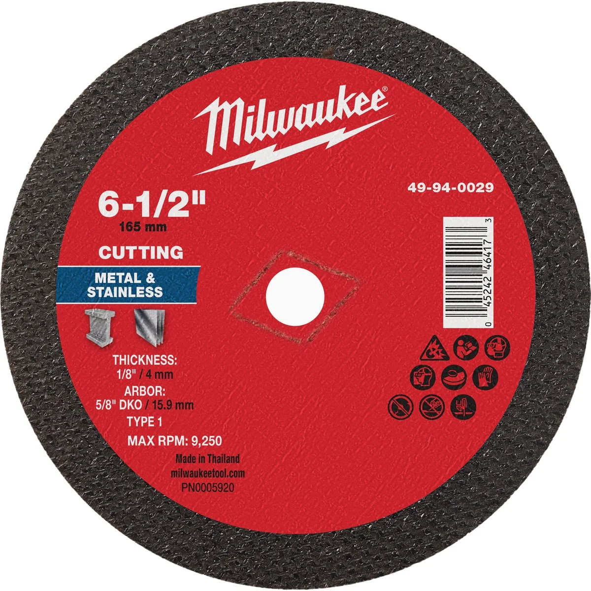 Pure Milwaukee Type 1 6-1 2 In. x 1 8 In. x 5 8 In. DKO Metal Cut-Off Wheel High-Grade