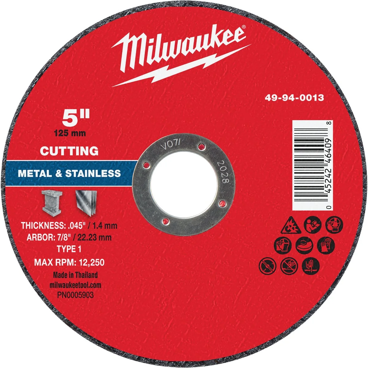 Exclusive Milwaukee Type 1 5 In. x .045 In. x 7 8 In. Metal Cut-Off Wheel Refined