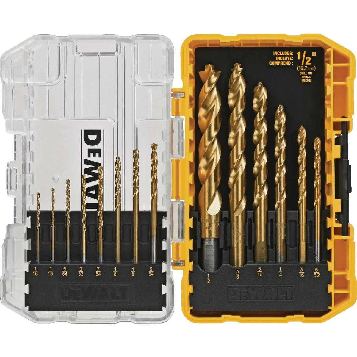 Dependable DeWalt 14-Piece Titanium Pilot Point Drill Bit Set Modern