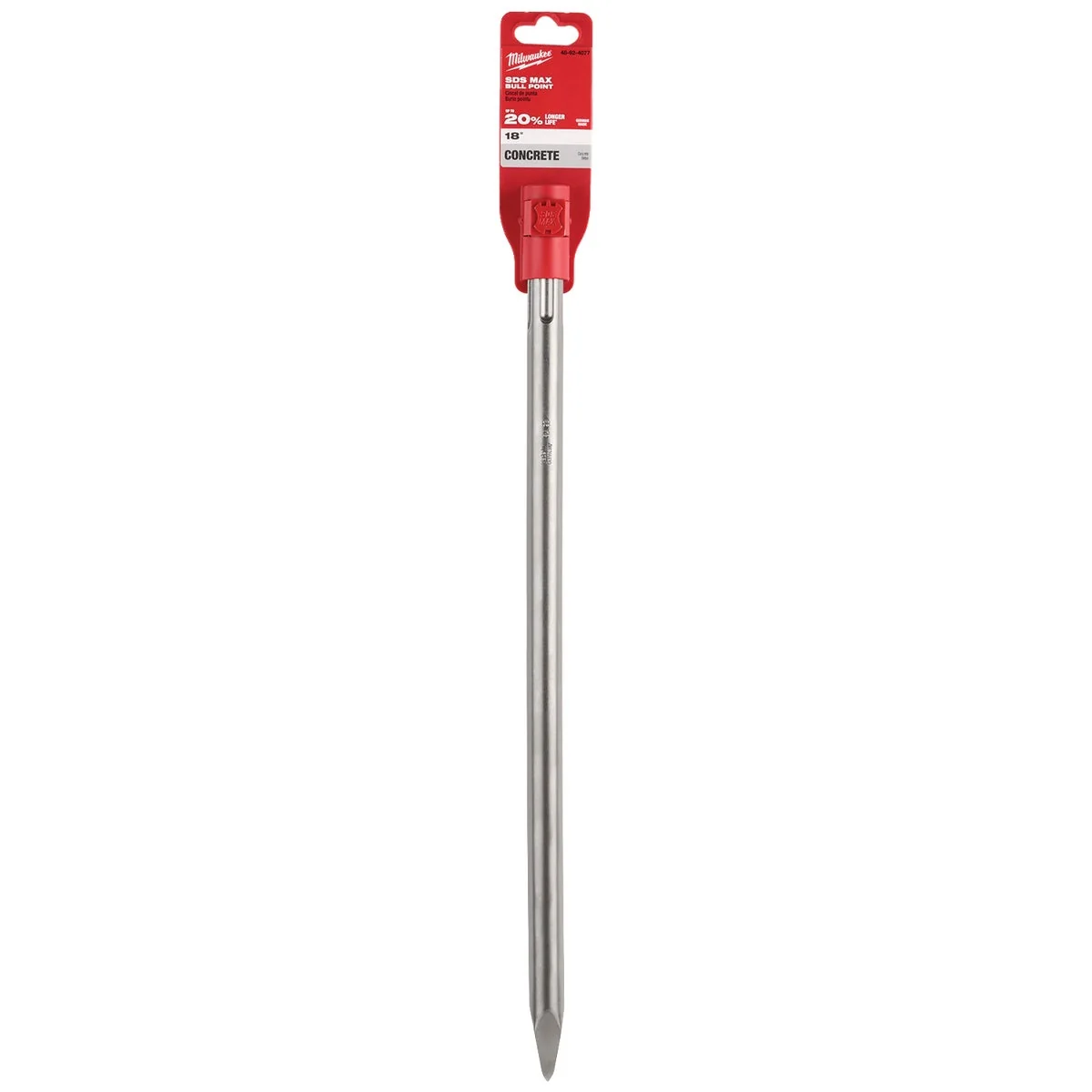 Breathable Milwaukee SDS Max 18 In. Bull Point Chisel Solid
