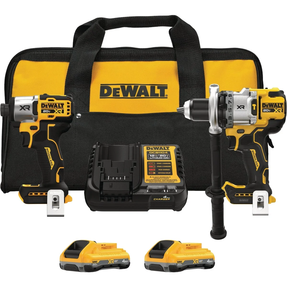 Sustainable Dewalt 20V MAX XR 2-Tool Brushless Cordless Hammer Drill Impact Driver Combo Kit with 2 POWERPACK Batteries Charger Elite