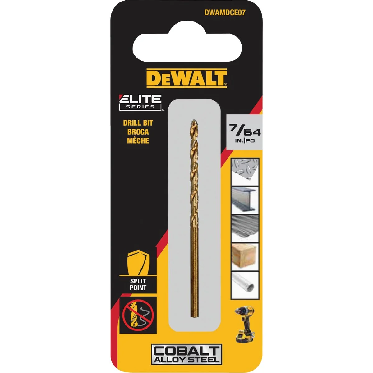 Soft Dewalt Elite Series 7 64 In. x 2-3 5 In. Cobalt Alloy Steel Jobber Length Twist Drill Bit World-Class