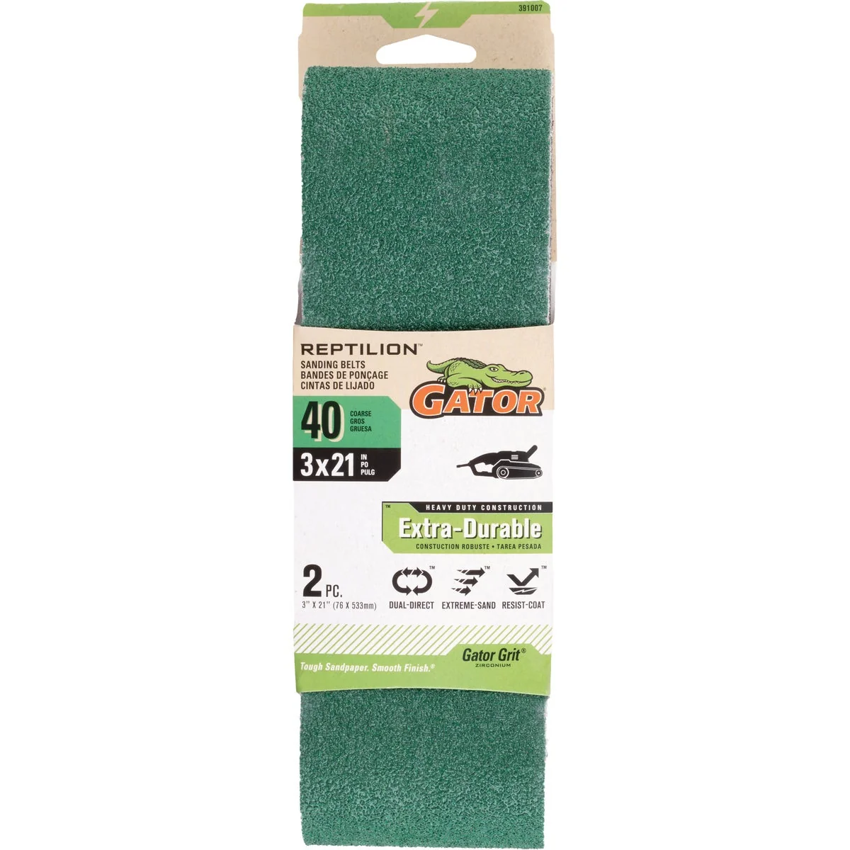 Safe Gator 3 In. x 21 In. 120-Grit Premium Sanding Belt 2-Pack Expertly Made