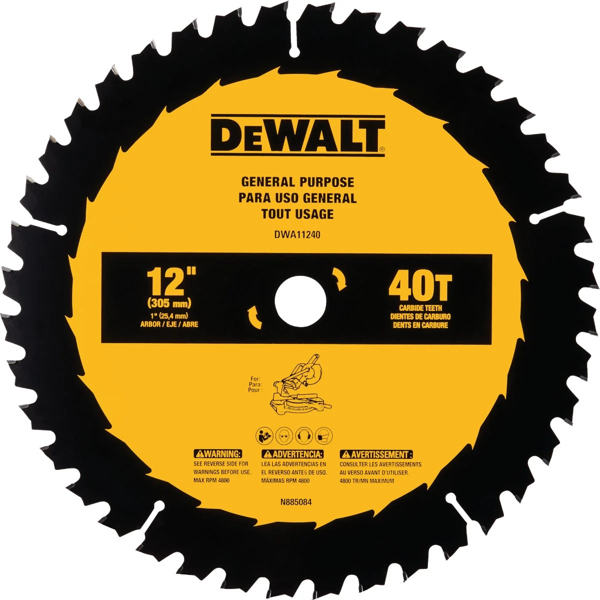 Elite DeWalt 12 In. 40-Tooth General Purpose Circular Saw Blade Certified