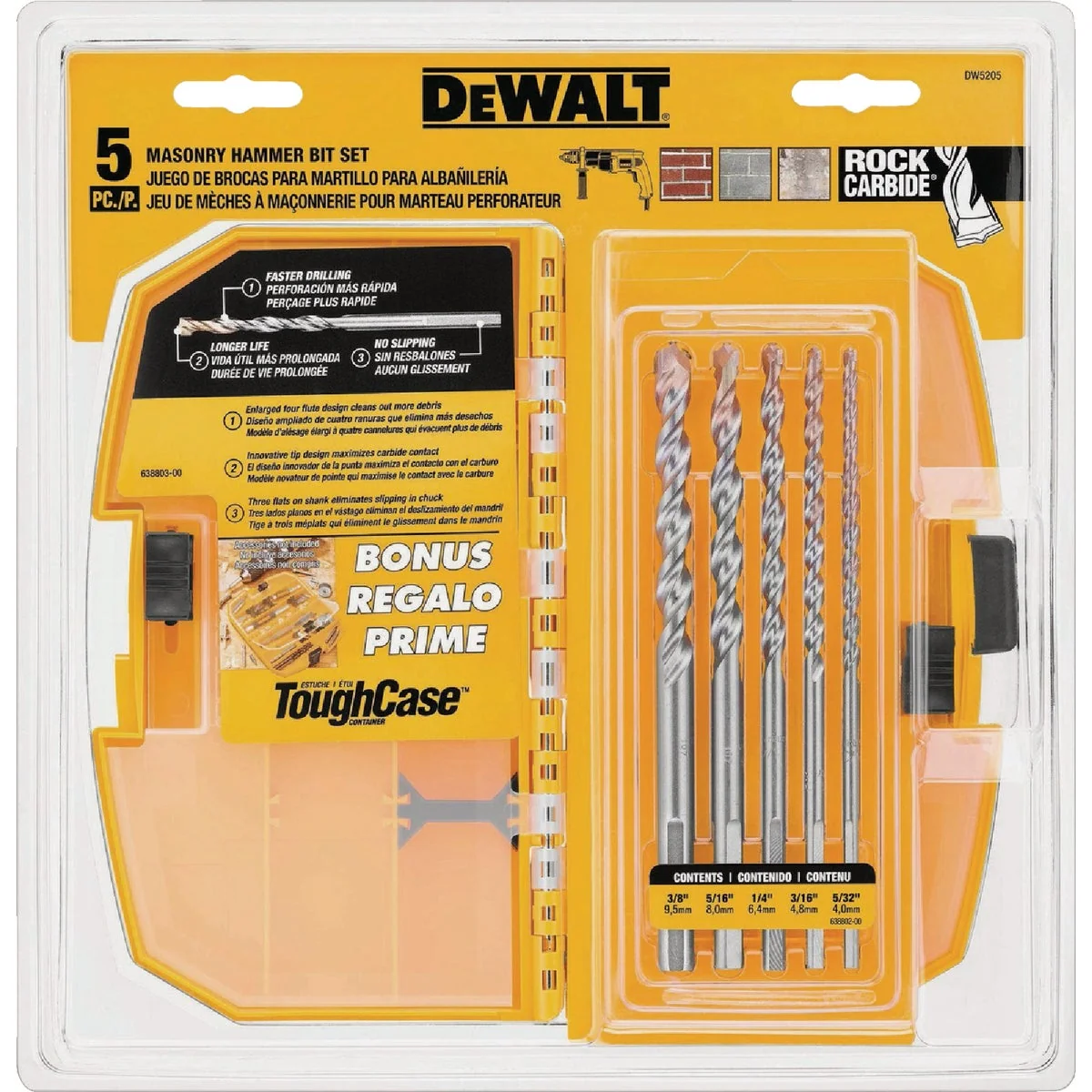 Outstanding DEWALT Masonry Hammer Drill Bit Set 5-Pieces Relaxed
