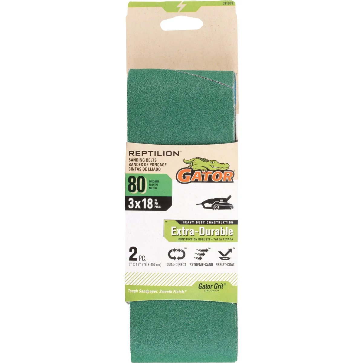 Safe Gator 3 In. x 18 In. 40-Grit Premium Sanding Belt 2-Pack Top-Quality