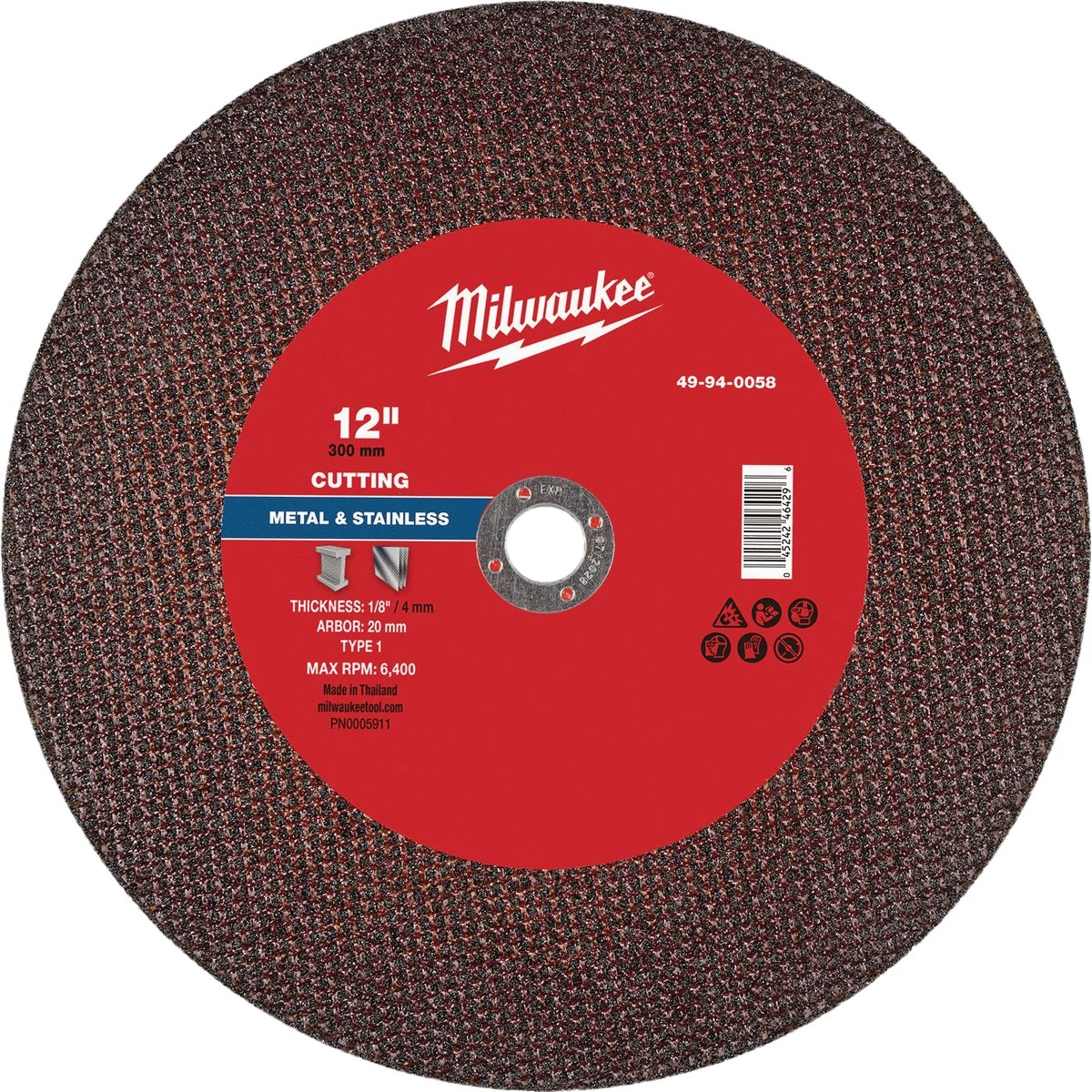 High-End Milwaukee Type 1 12 In. x 1 8 In. x 20mm Metal Cut-Off Wheel Versatile
