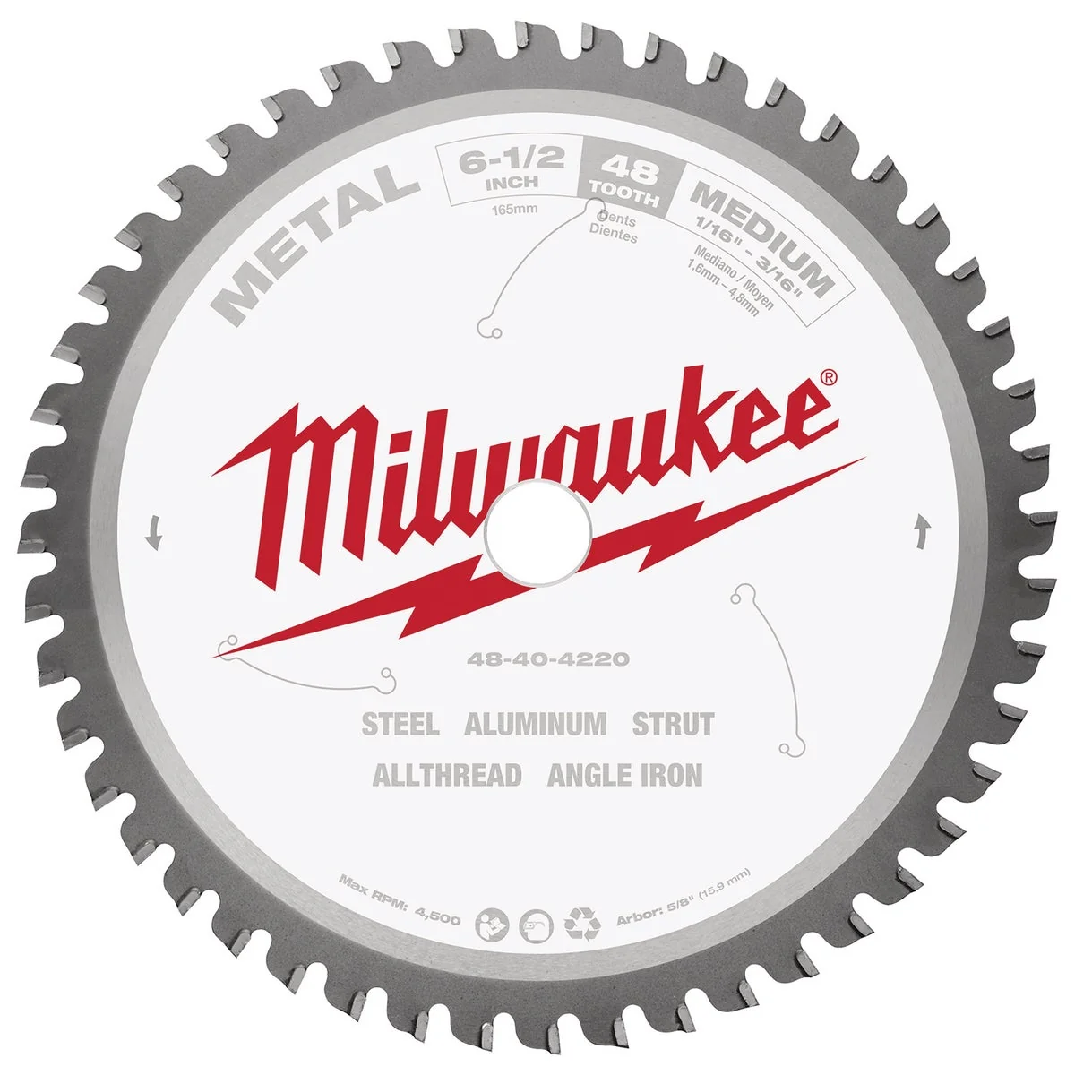 Environmentally Friendly Milwaukee 6-1 2 In. 48-Tooth Metal Circular Saw Blade Traditional
