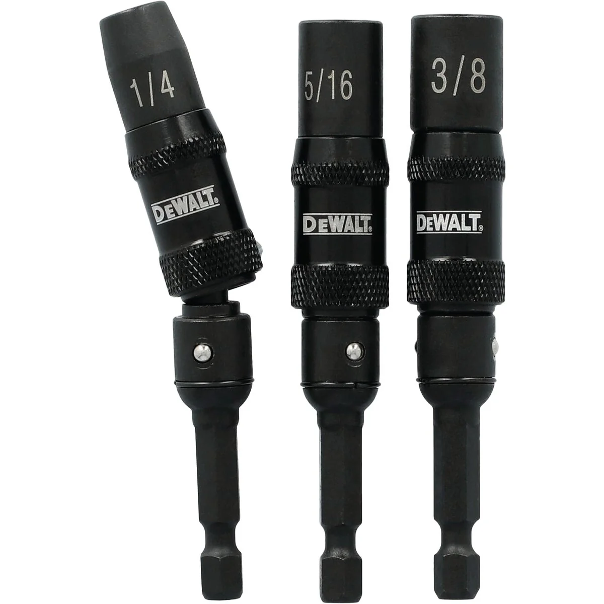 Secure DEWALT Elite Series 1 4 In. Pivoting Impact Nutdriver Bit Set 3-Piece Advanced