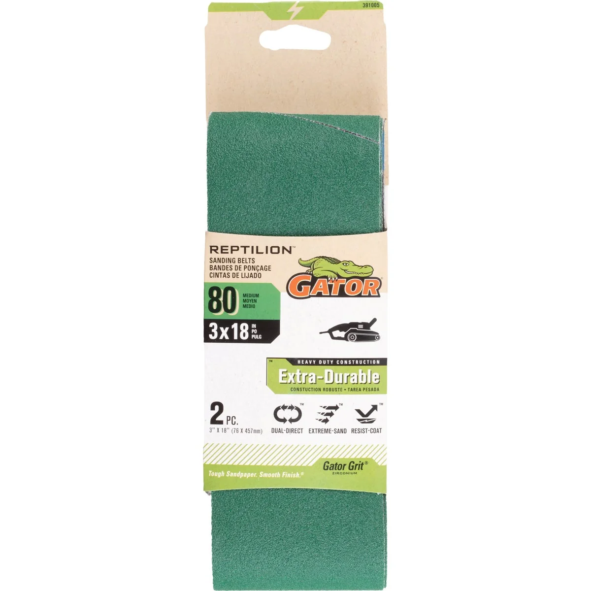 Elegant Gator 3 In. x 18 In. 80-Grit Premium Sanding Belt 2-Pack Trendy