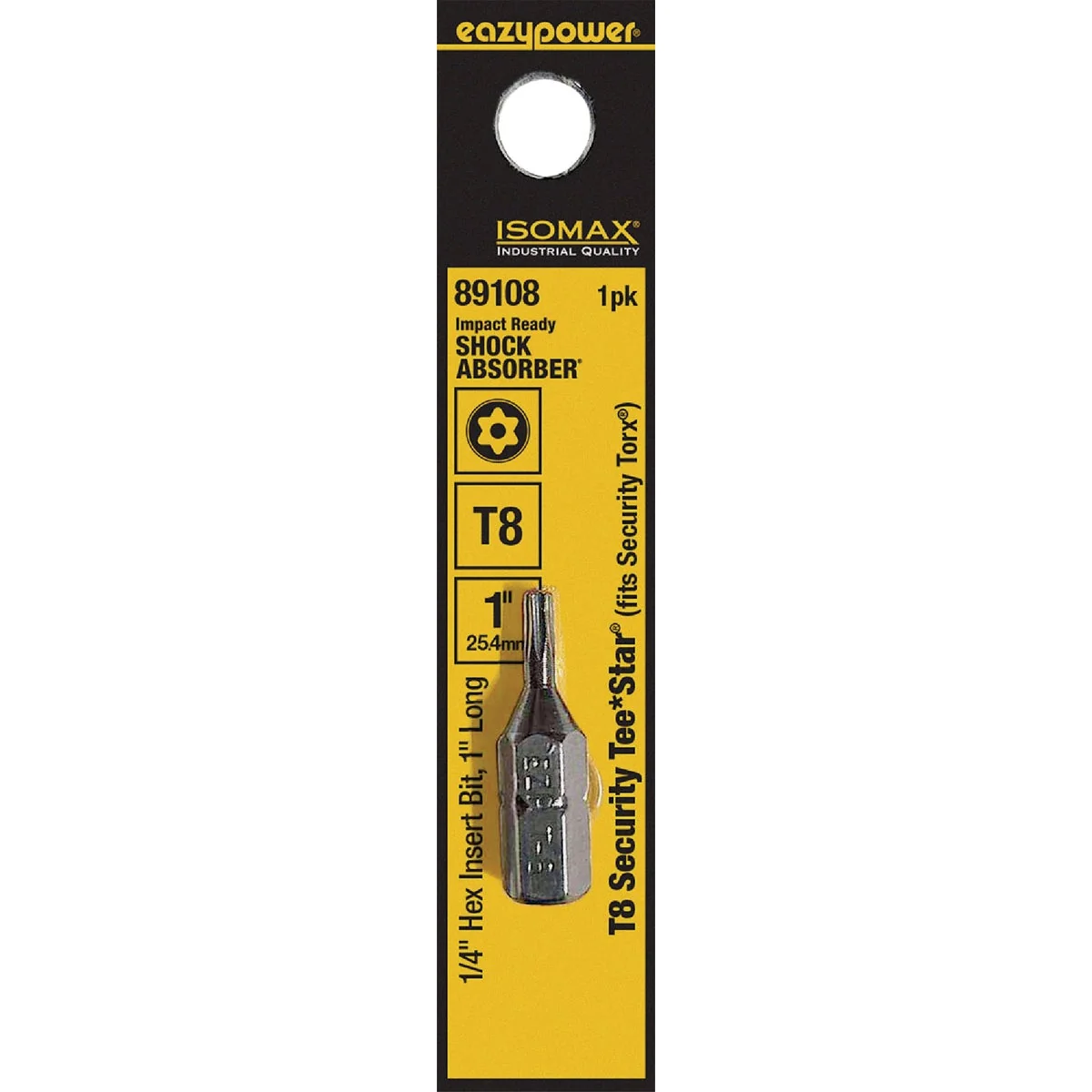 Verified Eazypower Corporation Tamperproof Torx Security T8 1 In. 1 4 In. Hex Screwdriver Bit Effective
