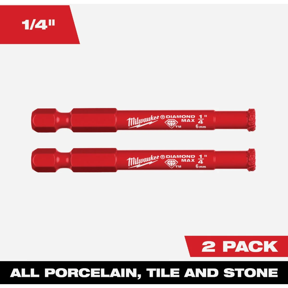 Genuine Milwaukee DIAMOND MAX 1 4 In. Diamond Grit Hole Saw 2-Pack Sustainable